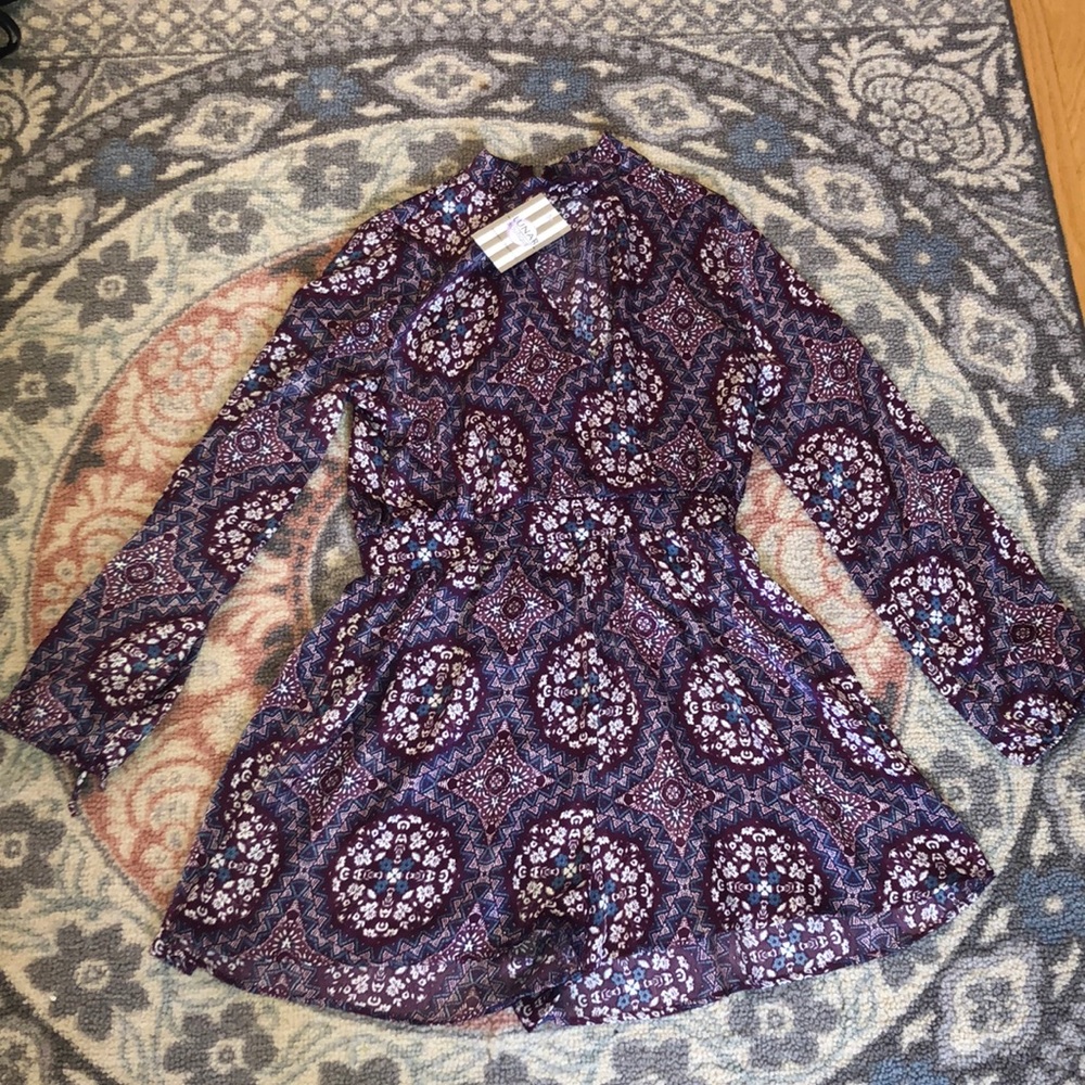 Boho Boutique Silk Romper-Size M